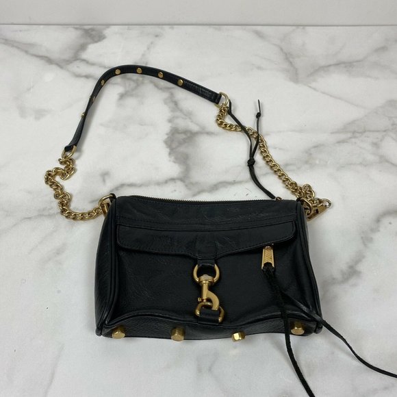 Rebecca Minkoff Handbags - Rebecca Minkoff Mini M.A.C. Crossbody Black/Gold